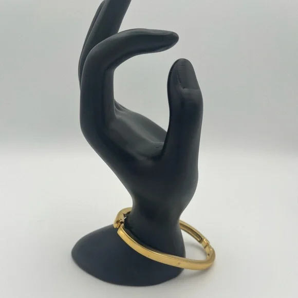 Swarovski Signed Gold-Tone Hinged Crystal Bracelet - Picture 3 of 8